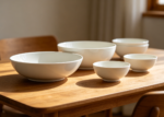 Modern White Ceramic Dinnerware Bowl Set